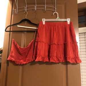 2 piece set tube top & skirt